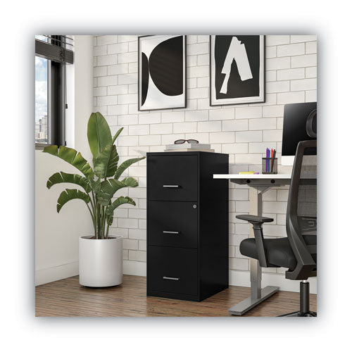 Soho Vertical File Cabinet, 3 Drawers: File/file/file, Letter, Black, 14" X 18" X 34.9"