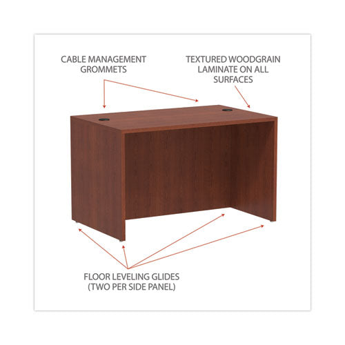 Alera Valencia Series Straight Front Desk Shell, 47.25" X 29.5" X 29.63", Medium Cherry