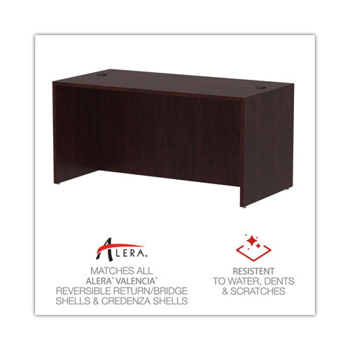 Alera Valencia Series Straight Front Desk Shell, 59.13" X 29.5" X 29.63", Mahogany