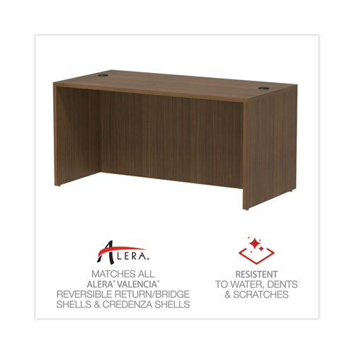 Alera Valencia Series Straight Front Desk Shell, 59.13" X 29.5" X 29.63", Modern Walnut