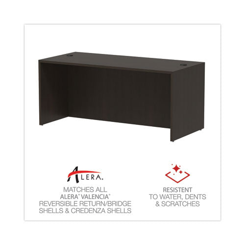 Alera Valencia Series Straight Front Desk Shell, 65" X 29.5" X 29.63", Espresso