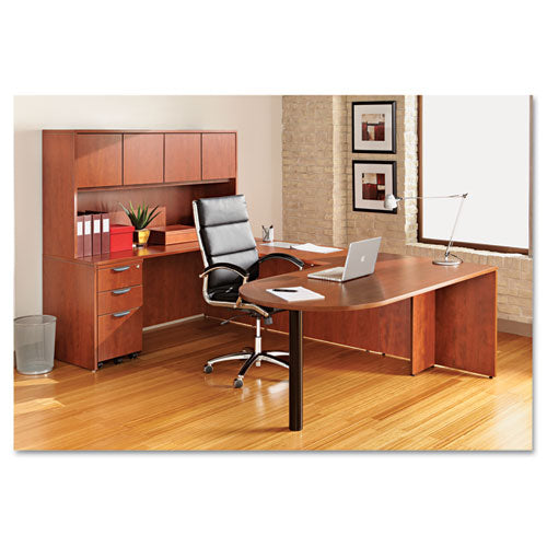 Alera Valencia Series D-top Desk, 71" X 35.5" X 29.63", Medium Cherry