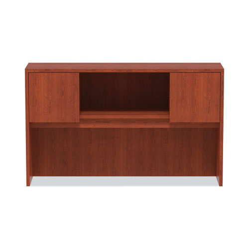 Alera Valencia Series Hutch With Doors, 4 Compartments, 58.88w X 15d X 35.38h, Medium Cherry