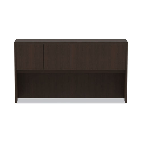 Alera Valencia Series Hutch With Doors, 4 Compartments, 64.75w X 15d X 35.38h, Espresso