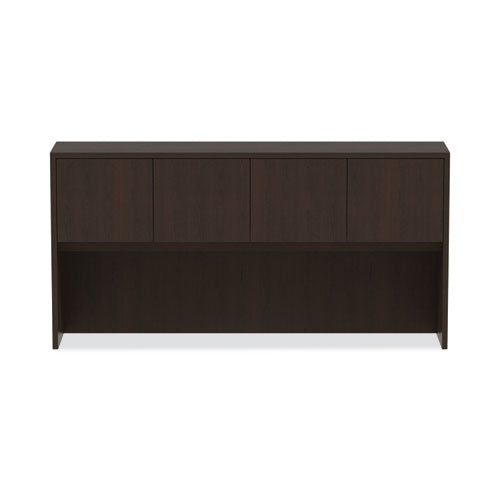 Alera Valencia Series Hutch With Doors, 4 Compartments, 70.63w X 15d X 35.38h, Espresso