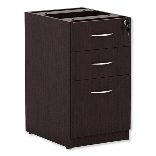 Alera Valencia Series Full Pedestal File, Left/right, 3-drawers: Box/box/file, Legal/letter, Espresso, 15.63" X 20.5" X 28.5"