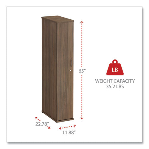 Alera Valencia Series Wardrobe, 11.88w X 22.78d X 65h, Modern Walnut