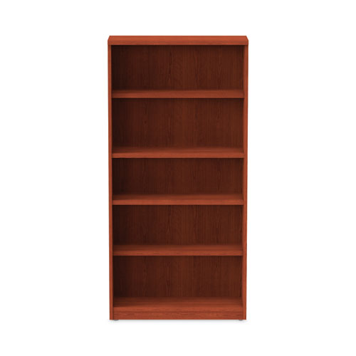 Alera Valencia Series Bookcase, Five-shelf, 31.75w X 14d X 64.75h, Medium Cherry