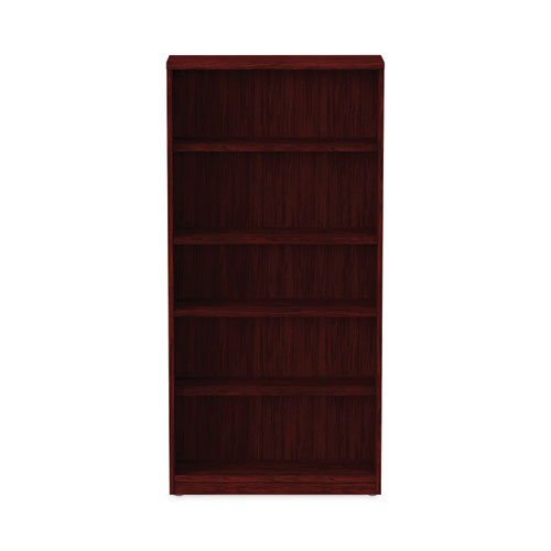 Alera Valencia Series Bookcase, Five-shelf, 31.75w X 14d X 64.75h, Mahogany