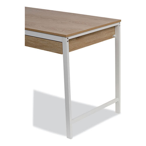 Modern Writing Desk, 47.24" X 23.62" X 29.92", Beigewood/white