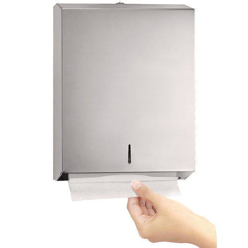 Vertical C-fold/multi-fold Paper Towel Dispenser, 14.5 X 4 X 11.2, Brushed Stainless Steel