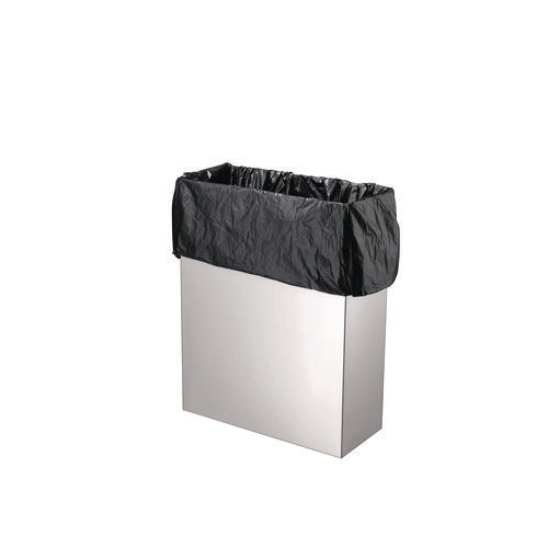 Stainless Steel Surface-mounted Waste Receptacle, 6.4 Gal, Brushed Stainless Steel