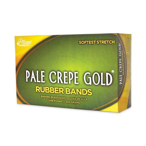 Pale Crepe Gold Rubber Bands, Size 33, 0.04" Gauge, Golden Crepe, 1 Lb Box, 970/box