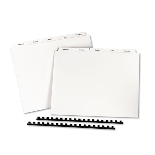 Customizable Print-on Dividers, Unpunched, For Xerox 5090 Copiers, 5-tab, 11 X 8.5, White, 30 Sets