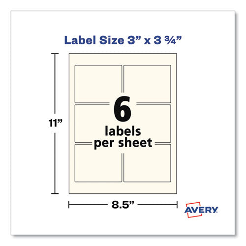 Rectangle Labels, Inkjet/laser Printers, 3 X 3.75, Pearl Ivory, 6/sheet, 8 Sheets/box