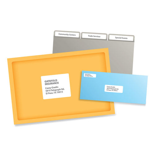 Labels, Laser Printers, 1 X 4, White, 20/sheet, 100 Sheets/box