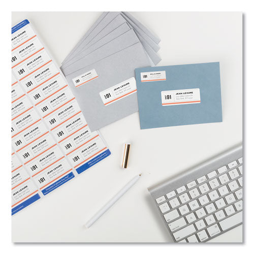 Easy Peel White Address Labels W/ Sure Feed Technology, Laser Printers, 1 X 2.63, White, 30/sheet, 100 Sheets/box