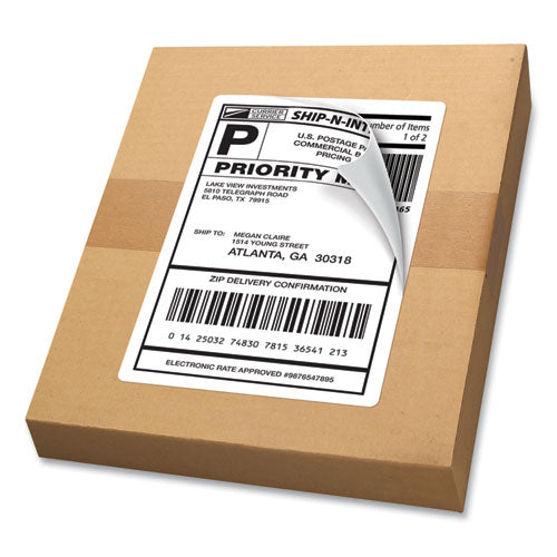 Shipping Labels W/ Trueblock Technology, Laser Printers, 5.5 X 8.5, White, 2/sheet, 250 Sheets/box