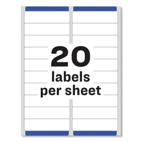 Easy Peel White Address Labels W/ Sure Feed Technology, Laser Printers, 1 X 4, White, 20/sheet, 250 Sheets/box