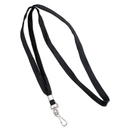 Deluxe Lanyards, Metal J-hook Fastener, 36" Long, Black, 24/box