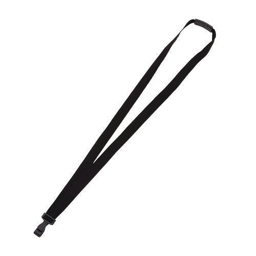 Breakaway Lanyard With Plastic Hook, 36" Long, Black, 12/pack