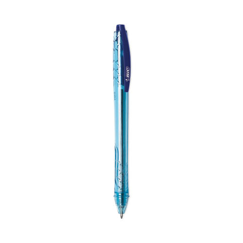 Revolution Ocean Bound Ballpoint Pen, Retractable, Medium 1 Mm, Blue Ink, Translucent Blue Barrel, Dozen