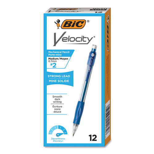 Velocity Original Mechanical Pencil, 0.7 Mm, Hb (#2), Black Lead, Blue Barrel, Dozen