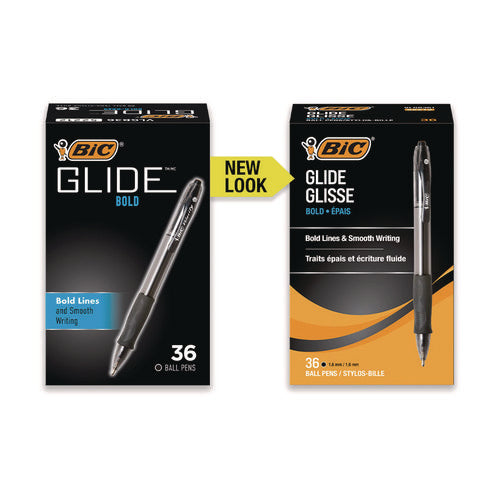 Glide Bold Ballpoint Pen Value Pack, Retractable, Bold 1.6 Mm, Black Ink, Smoke Barrel, 36/pack