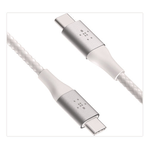 Boost Charge Braided Usb-c To Usb-c Cable, 6.6 Ft, White