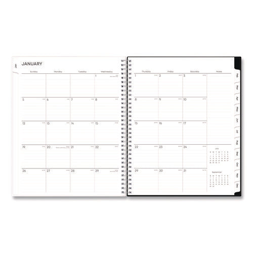 Analeis Create-your-own Cover Weekly/monthly Planner, Floral Artwork, 11 X 8.5, White/black/coral, 12-month (jan-dec): 2025