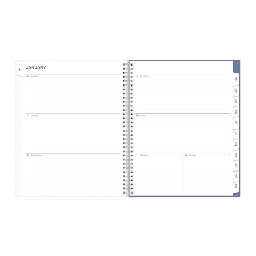 Lindley Weekly/monthly Planner, Floral Artwork, 11 X 8.5, White/blue/green Cover, 12-month (jan To Dec): 2025