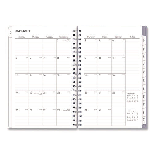 Rue Du Flore Weekly/monthly Planner, Floral Artwork, 8 X 5, Jade/lavender Cover, 12-month (jan To Dec): 2025