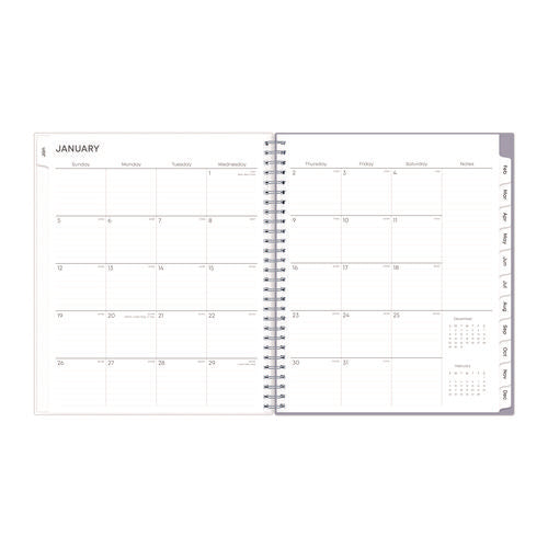 Rue Du Flore Monthly Planner, Floral Artwork, 10 X 8, Jade/lavender Cover, 12-month (jan To Dec): 2025