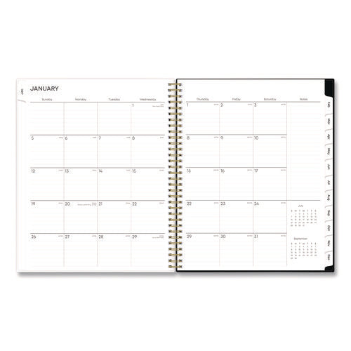 Baccara Dark Create-your-own Cover Weekly/monthly Planner, Floral, 11 X 8.5, Gray/white/gold Cover, 12-month (jan-dec): 2025