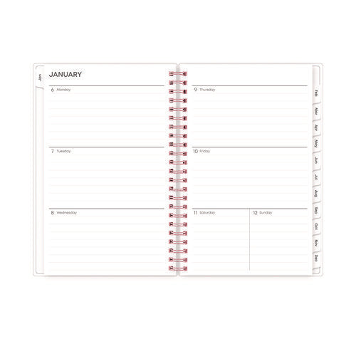 Joselyn Weekly/monthly Planner, Floral Artwork, 8 X 5, Pink/peach/black Cover, 12-month (jan To Dec): 2025