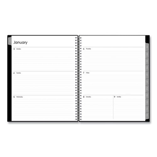 Enterprise Weekly/monthly Planner, 11 X 8.5, Black Cover, 12-month (jan To Dec): 2025