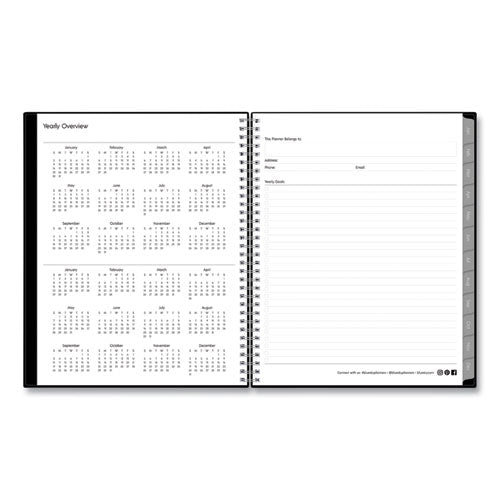 Enterprise Weekly/monthly Planner, 11 X 8.5, Black Cover, 12-month (jan To Dec): 2025