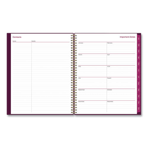 Gili Weekly/monthly Planner, Jewel Tone Artwork, 11 X 8.5, Plum Cover, 12-month (jan To Dec): 2025