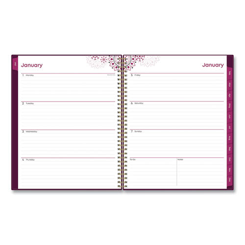 Gili Weekly/monthly Planner, Jewel Tone Artwork, 11 X 8.5, Plum Cover, 12-month (jan To Dec): 2025