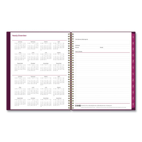 Gili Weekly/monthly Planner, Jewel Tone Artwork, 11 X 8.5, Plum Cover, 12-month (jan To Dec): 2025