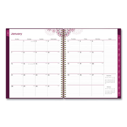 Gili Weekly/monthly Planner, Jewel Tone Artwork, 11 X 8.5, Plum Cover, 12-month (jan To Dec): 2025