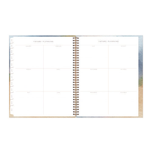 One Tree Planted Andreo Weekly/monthly Planner, Abstract Artwork, 11" X 8.5", Blue/sand/green Cover, 12-month (jan-dec): 2025