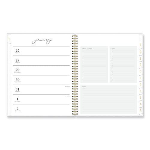 Life Note-it Leah Weekly/monthly Notes Planner, Floral Artwork, 11 X 8.5, Gray/pink/white Cover, 12-month (jan To Dec): 2025