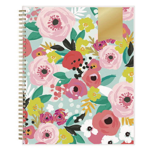 Day Designer Secret Garden Mint Frosted Weekly/monthly Planner, Floral Artwork, 11 X 8.5, 12-month (jan To Dec): 2025