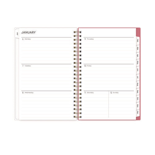 Fly By Frosted Weekly/monthly Planner, Butterflies Artwork, 8 X 5, Blush/pink Cover, 12-month (jan To Dec): 2025