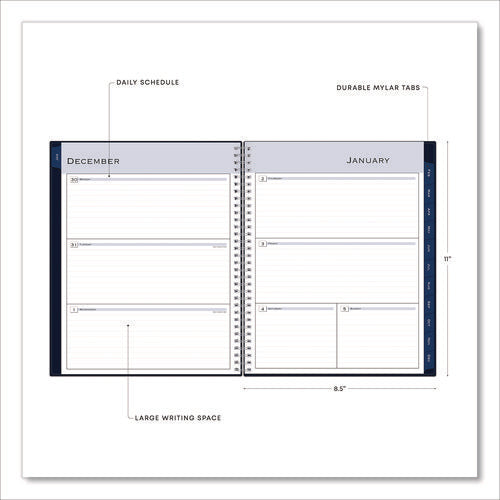 Passages Weekly/monthly Planner, 11 X 8.5, Navy Blue Cover, 12-month (jan To Dec): 2025