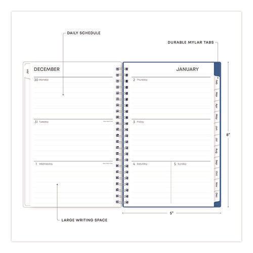 Savoy Cool Weekly/monthly Planner, Abstract Artwork, 8 X 5, Blue/silver Cover, 12-month (jan To Dec): 2025