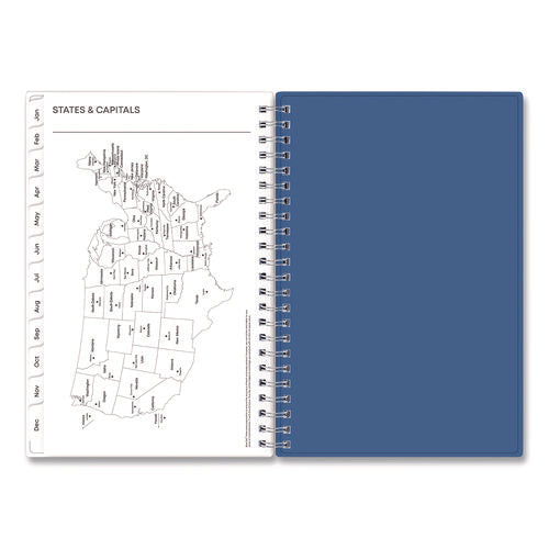 Savoy Cool Weekly/monthly Planner, Abstract Artwork, 8 X 5, Blue/silver Cover, 12-month (jan To Dec): 2025