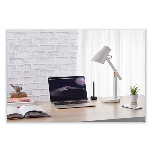 Office Led Desk Lamp With Qi Wireless Charging, 17.5" High, White Base