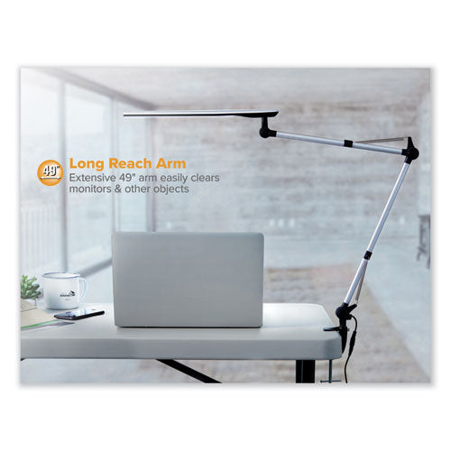 Dual Swing Arm Dimmable Desk Lamp, 19.69" High, Black